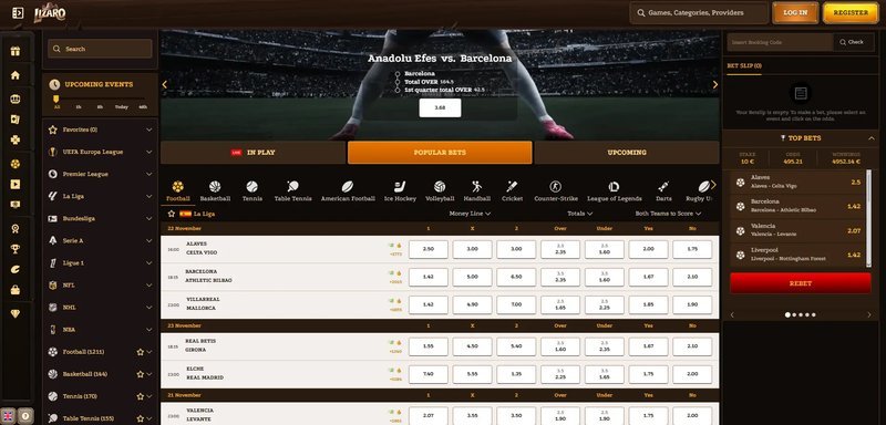 Explorez lizaro online casino
